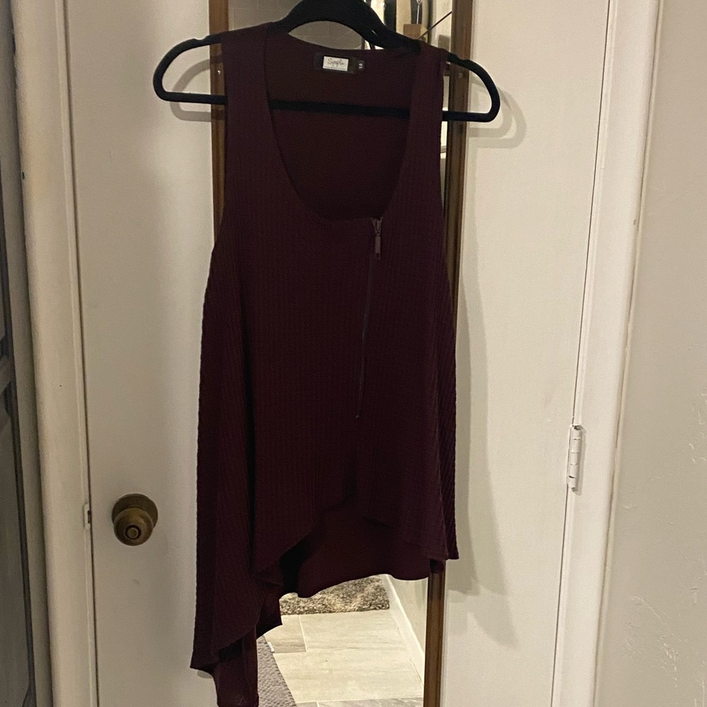 Sympli Asymmetrical zip front vest